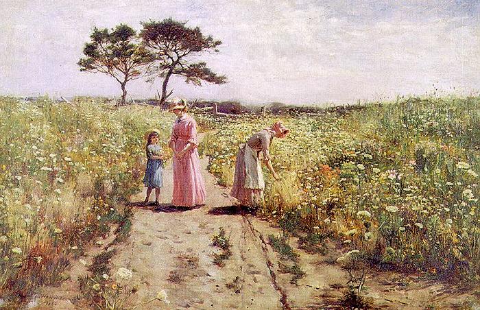 Hamilton Hamiltyon Picking Flowers Spain oil painting art